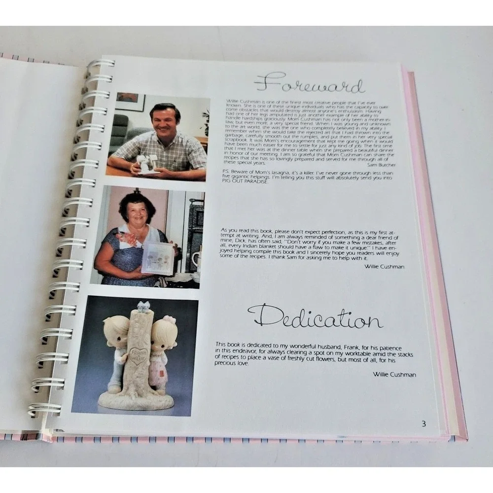 1988 The Precious Moments Cookbook Enesco 200 Recipes Sam Butcher Willie Cushman